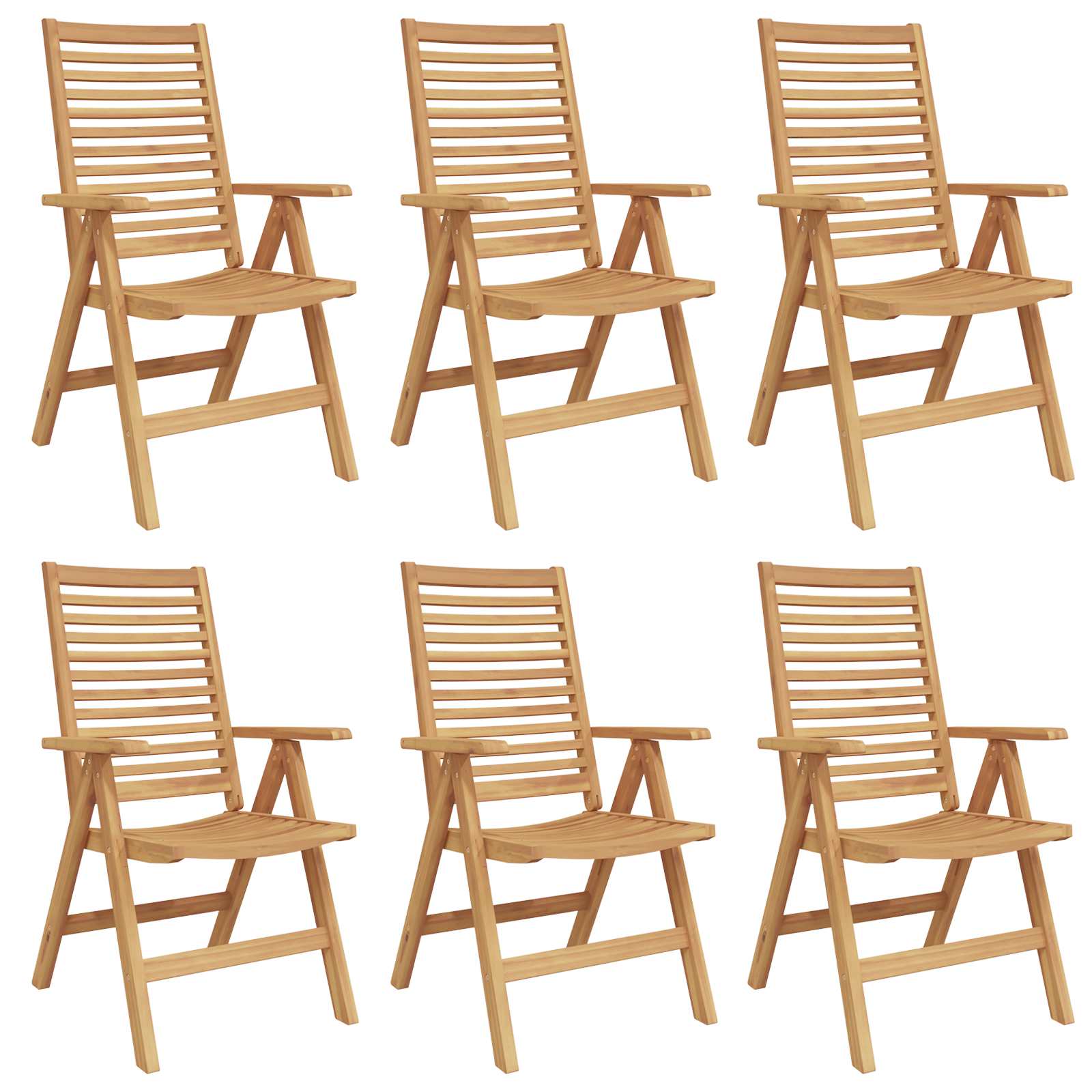 Stoel 6 pcs Bruin 64.5 x 52 x 108 cm Massief Teakhout is nu te koop bij PeponiXL, paradijselijk wonen!