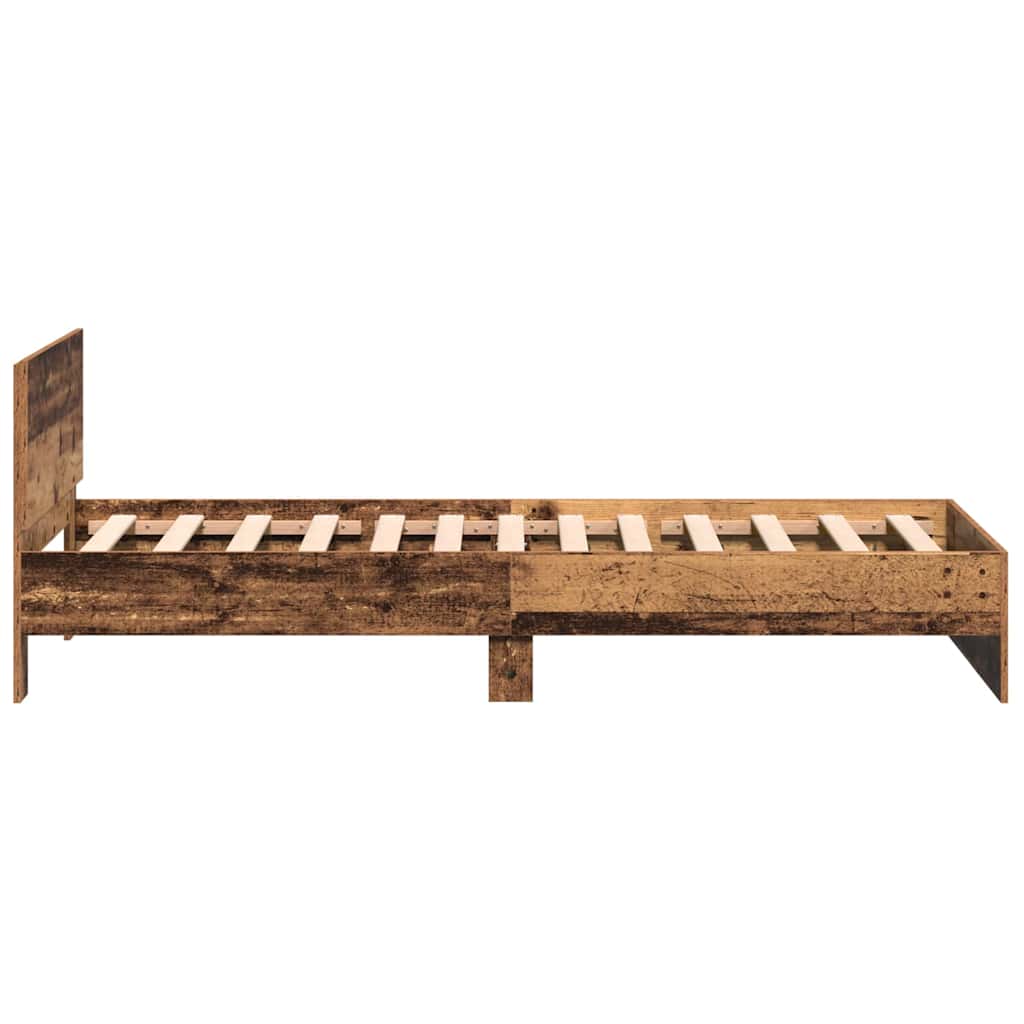 Bedframe met hoofdeinde Oudhout 203 x 104 x 70 cm Bewerkt hout is nu te koop bij PeponiXL, paradijselijk wonen!