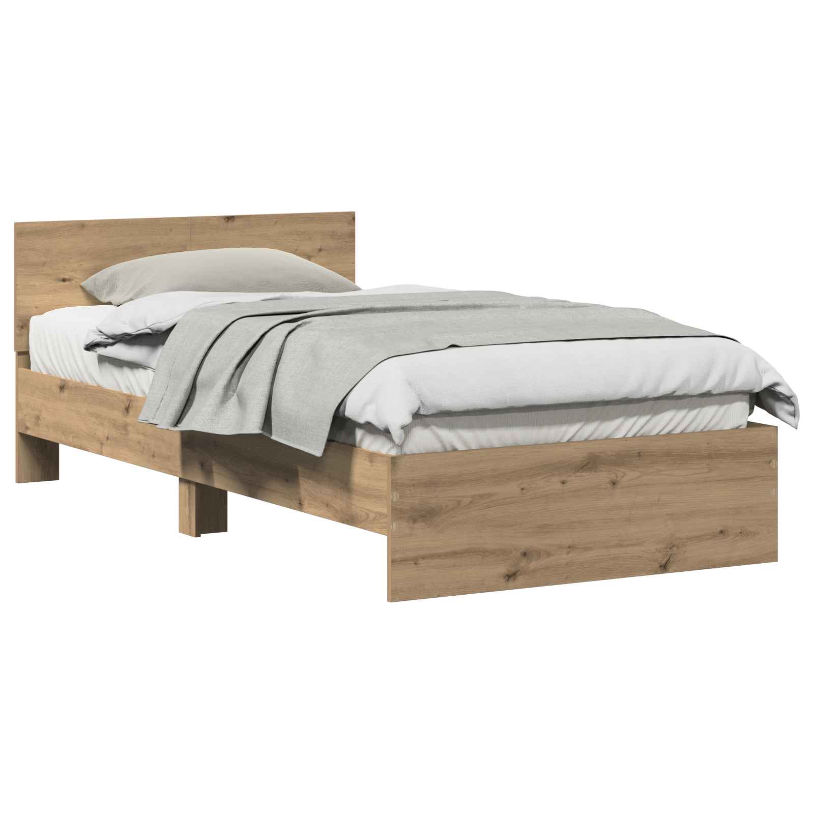 Bedframe Artisan Eiken 203 x 104 x 70 cm Bewerkt hout is nu te koop bij PeponiXL, paradijselijk wonen!