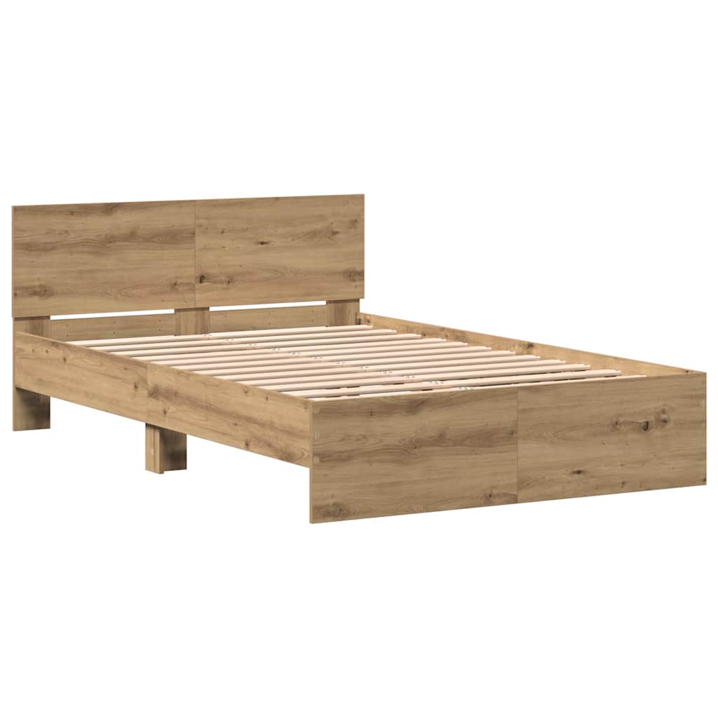 Bedframe Artisan Eiken 193 x 125 x 70 cm Bewerkt hout is nu te koop bij PeponiXL, paradijselijk wonen!