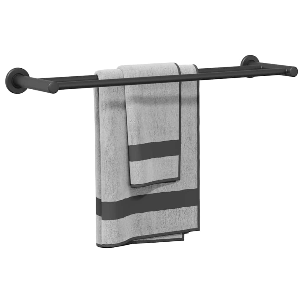 Handdoekrek Zwart 61 x 14,5 x 5 cm Roestvrij staal is nu te koop bij PeponiXL, paradijselijk wonen!