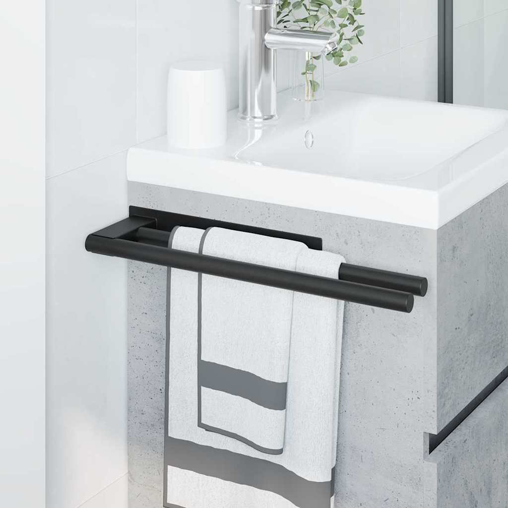 Handdoekrek Zwart 40 x 9 x 4 cm Roestvrij staal is nu te koop bij PeponiXL, paradijselijk wonen!