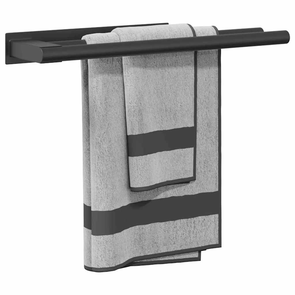 Handdoekrek Zwart 40 x 9 x 4 cm Roestvrij staal is nu te koop bij PeponiXL, paradijselijk wonen!