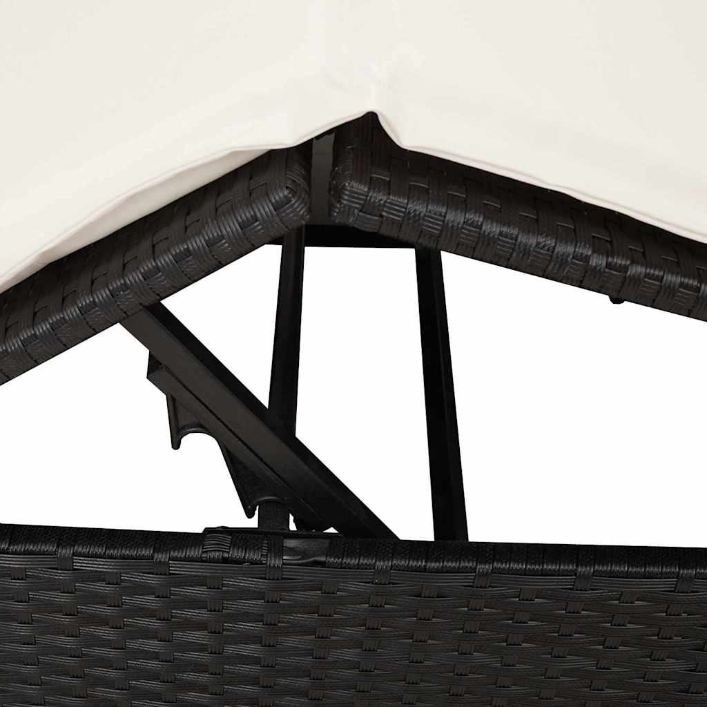 Dubbele ligbed Warmwit 205 x 129 x 200 cm poly rattan is nu te koop bij PeponiXL, paradijselijk wonen!