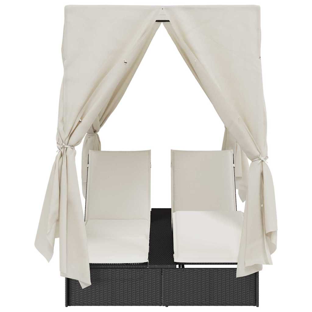 Dubbele ligbed Warmwit 205 x 129 x 200 cm poly rattan is nu te koop bij PeponiXL, paradijselijk wonen!