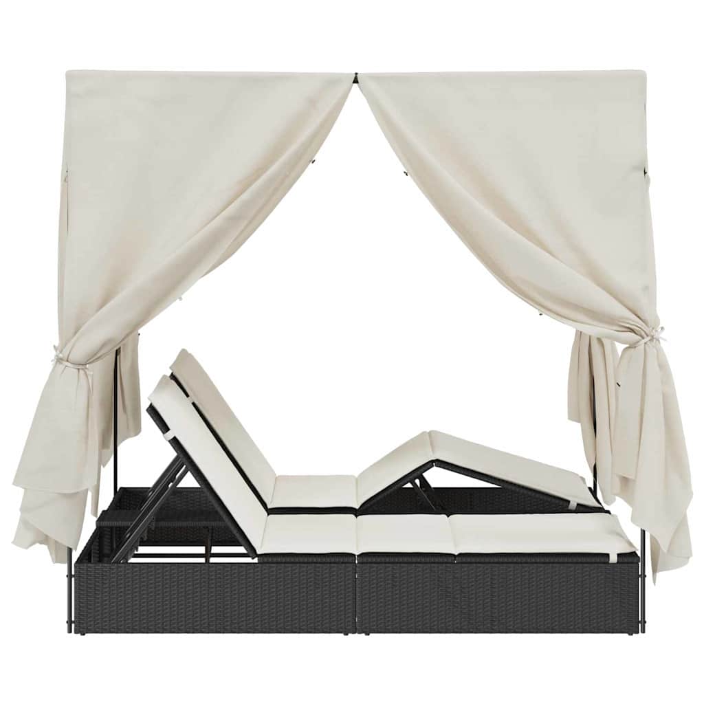 Dubbele ligbed Warmwit 205 x 129 x 200 cm poly rattan is nu te koop bij PeponiXL, paradijselijk wonen!