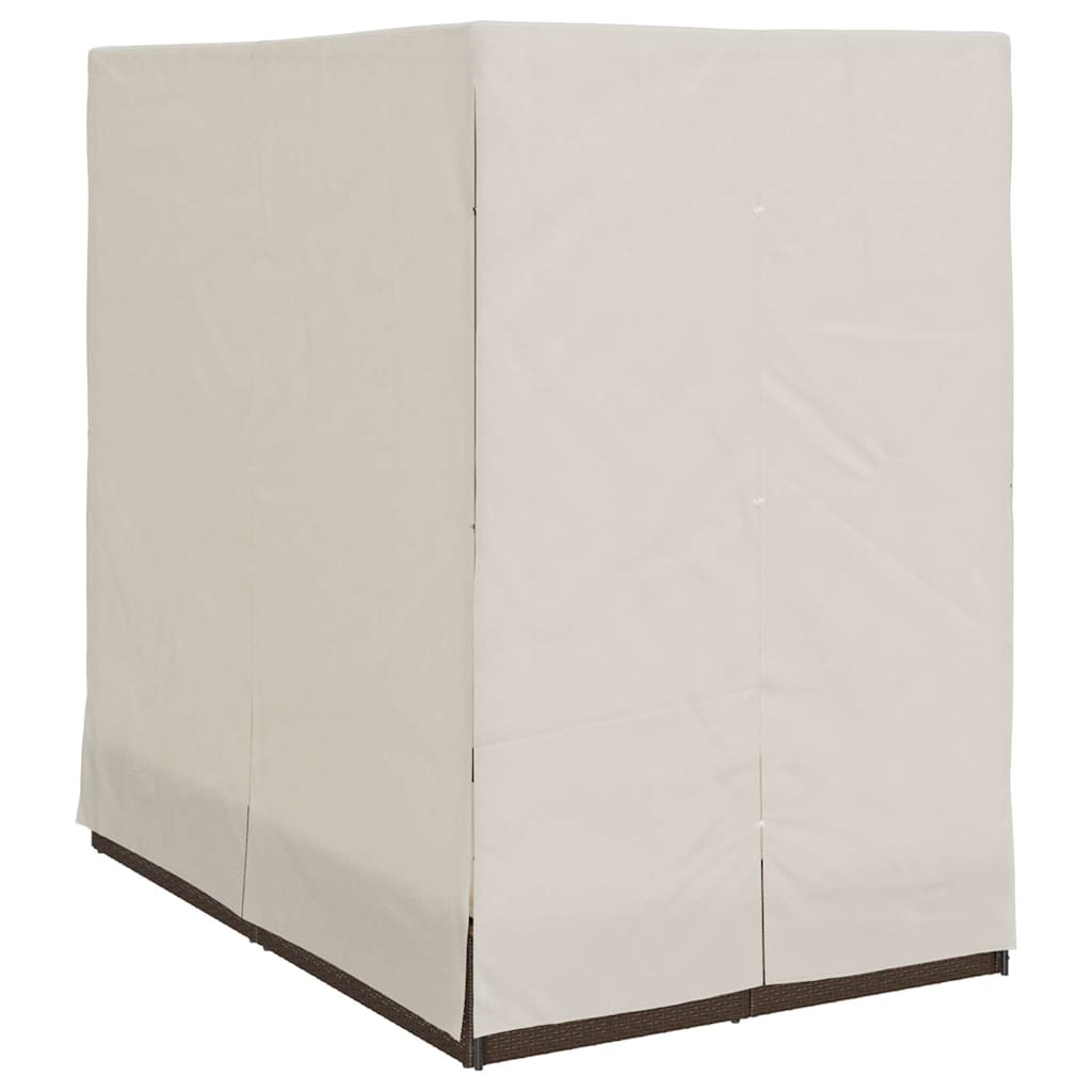 Dubbele Zonnebed met Dak Bruin 205 x 129 x 200 cm PE riet is nu te koop bij PeponiXL, paradijselijk wonen!