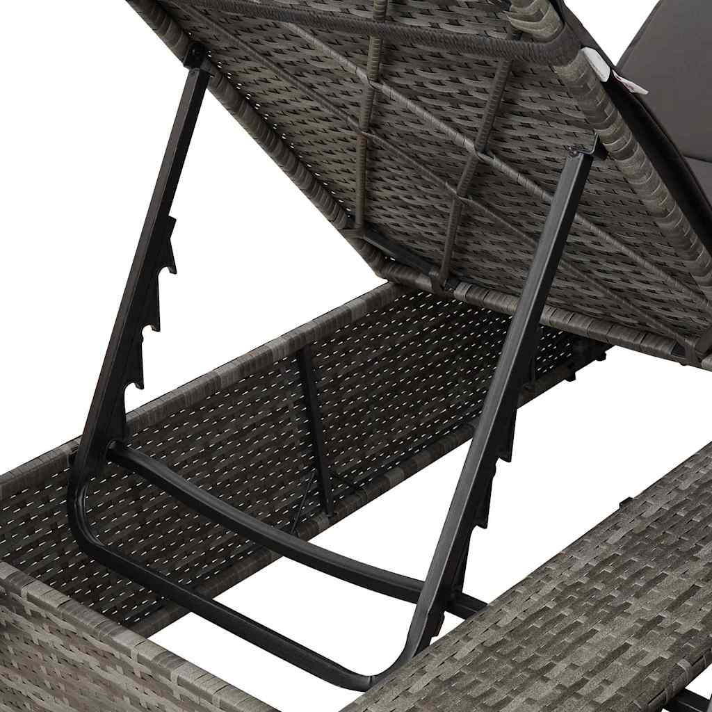 Dubbele ligbed Verstelbaar Grijs 205 x 129 x 200 cm poly rattan is nu te koop bij PeponiXL, paradijselijk wonen!