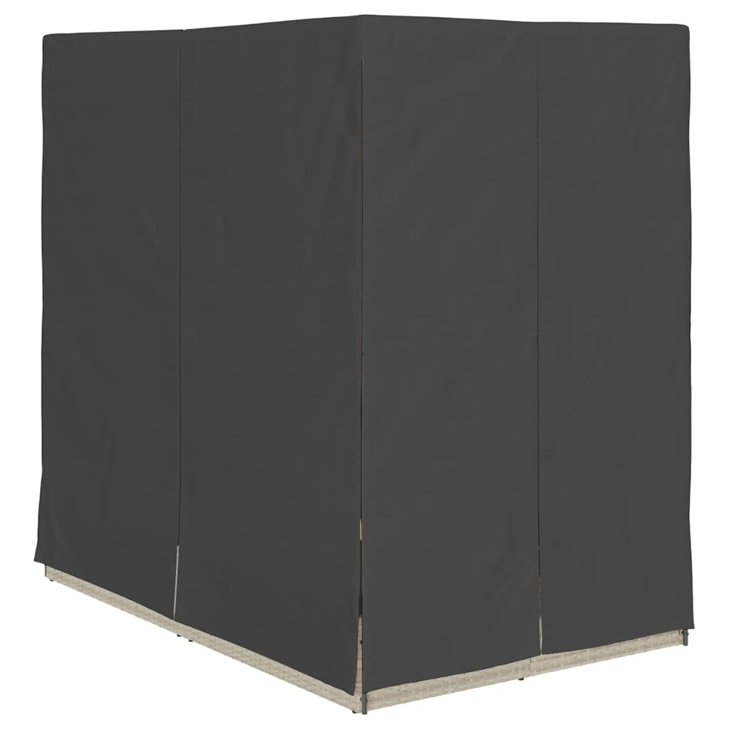 Dubbele ligbed Lichtgrijs 205 x 129 x 200 cm poly rattan is nu te koop bij PeponiXL, paradijselijk wonen!