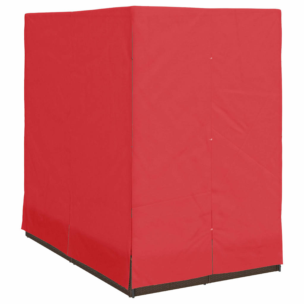 Dubbele ligbed Verstelbaar Rood 205 x 129 x 200 cm poly rattan is nu te koop bij PeponiXL, paradijselijk wonen!