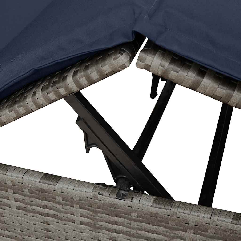 Dubbele ligbed Verstelbaar Zwart 205 x 129 x 200 cm poly rattan is nu te koop bij PeponiXL, paradijselijk wonen!