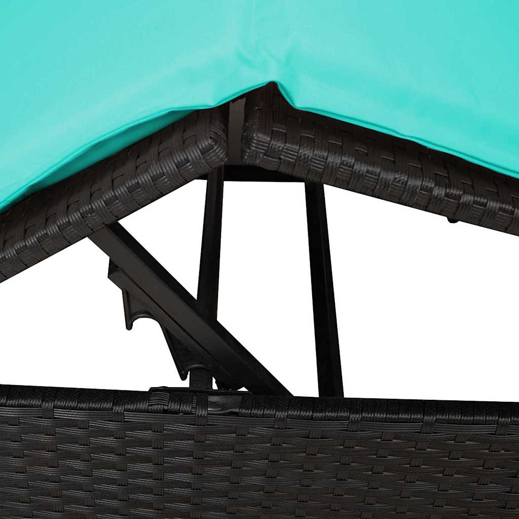 Dubbele ligbed Turquoise 205 x 129 x 200 cm poly rattan is nu te koop bij PeponiXL, paradijselijk wonen!
