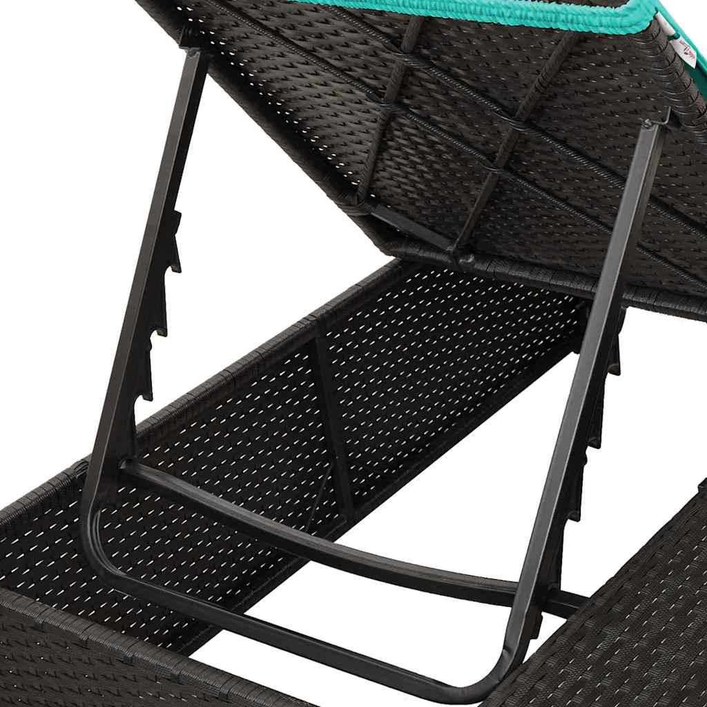 Dubbele ligbed Turquoise 205 x 129 x 200 cm poly rattan is nu te koop bij PeponiXL, paradijselijk wonen!