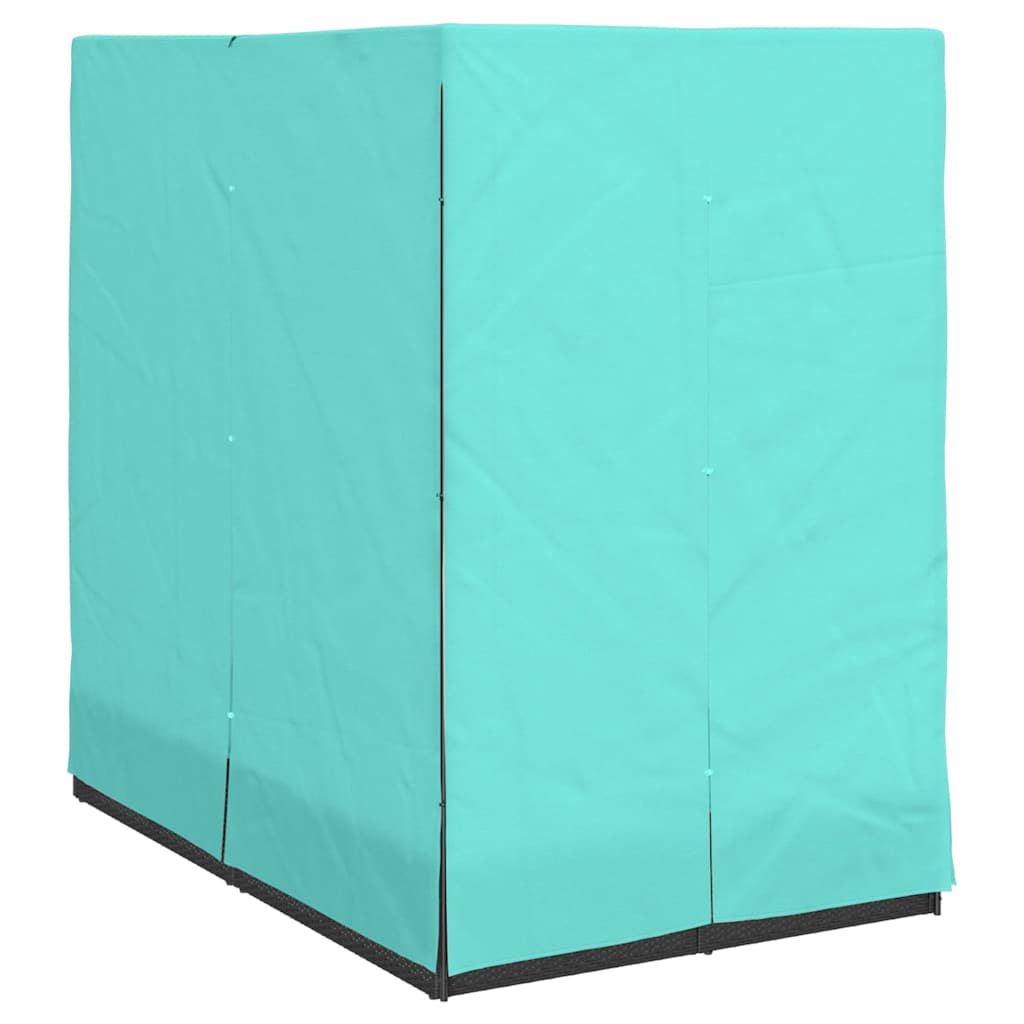Dubbele ligbed Turquoise 205 x 129 x 200 cm poly rattan is nu te koop bij PeponiXL, paradijselijk wonen!