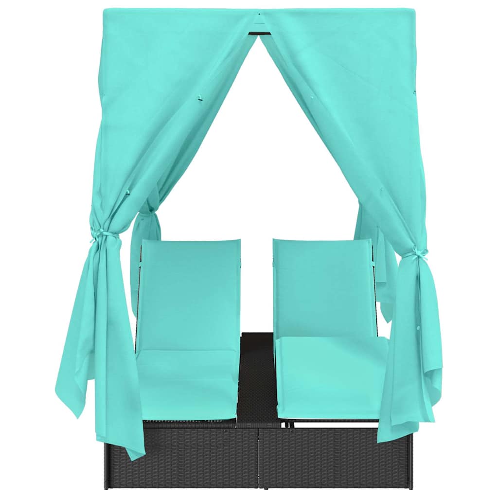 Dubbele ligbed Turquoise 205 x 129 x 200 cm poly rattan is nu te koop bij PeponiXL, paradijselijk wonen!