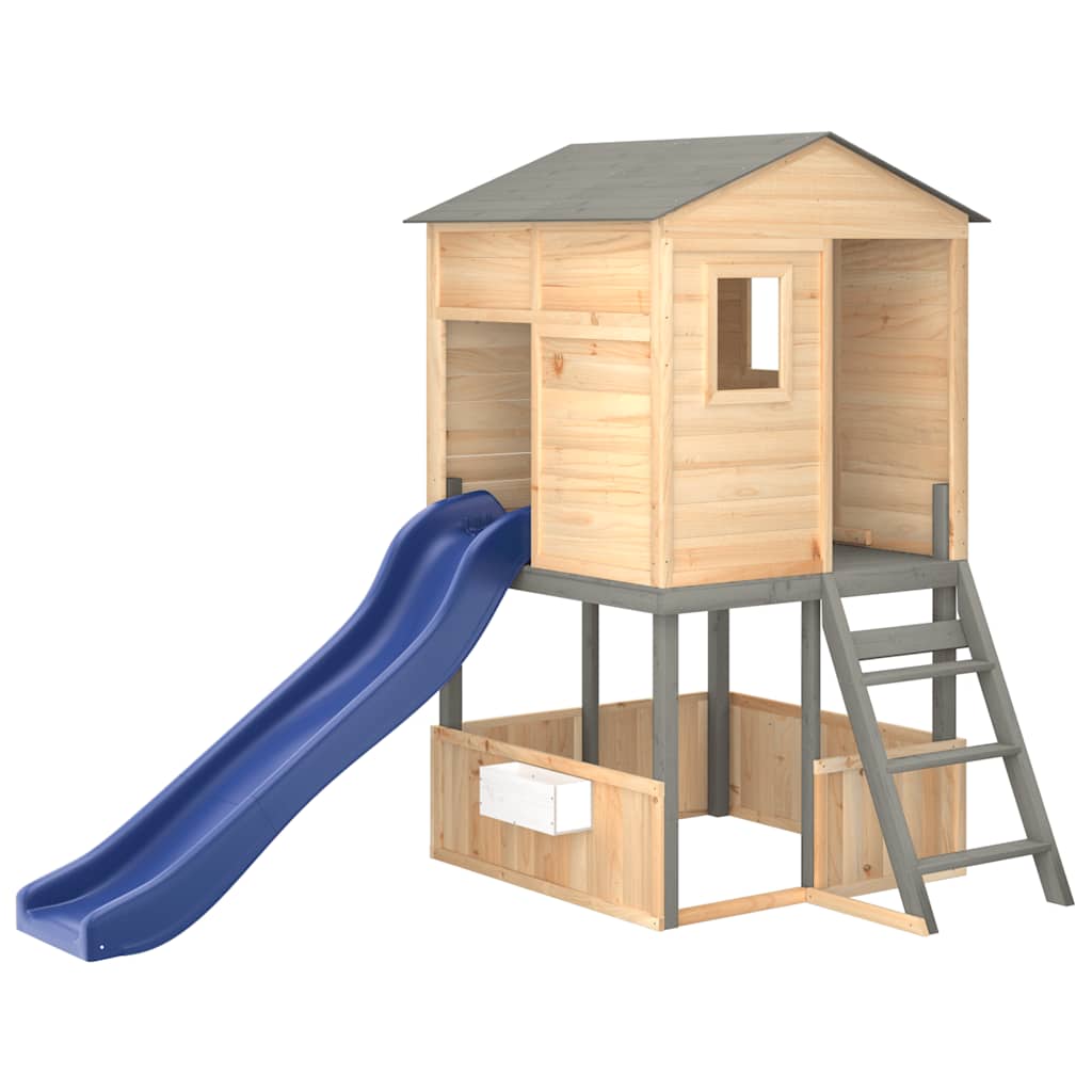 Speelset voor buiten massief sparrenhout donkergrijs is nu te koop bij PeponiXL, paradijselijk wonen!
