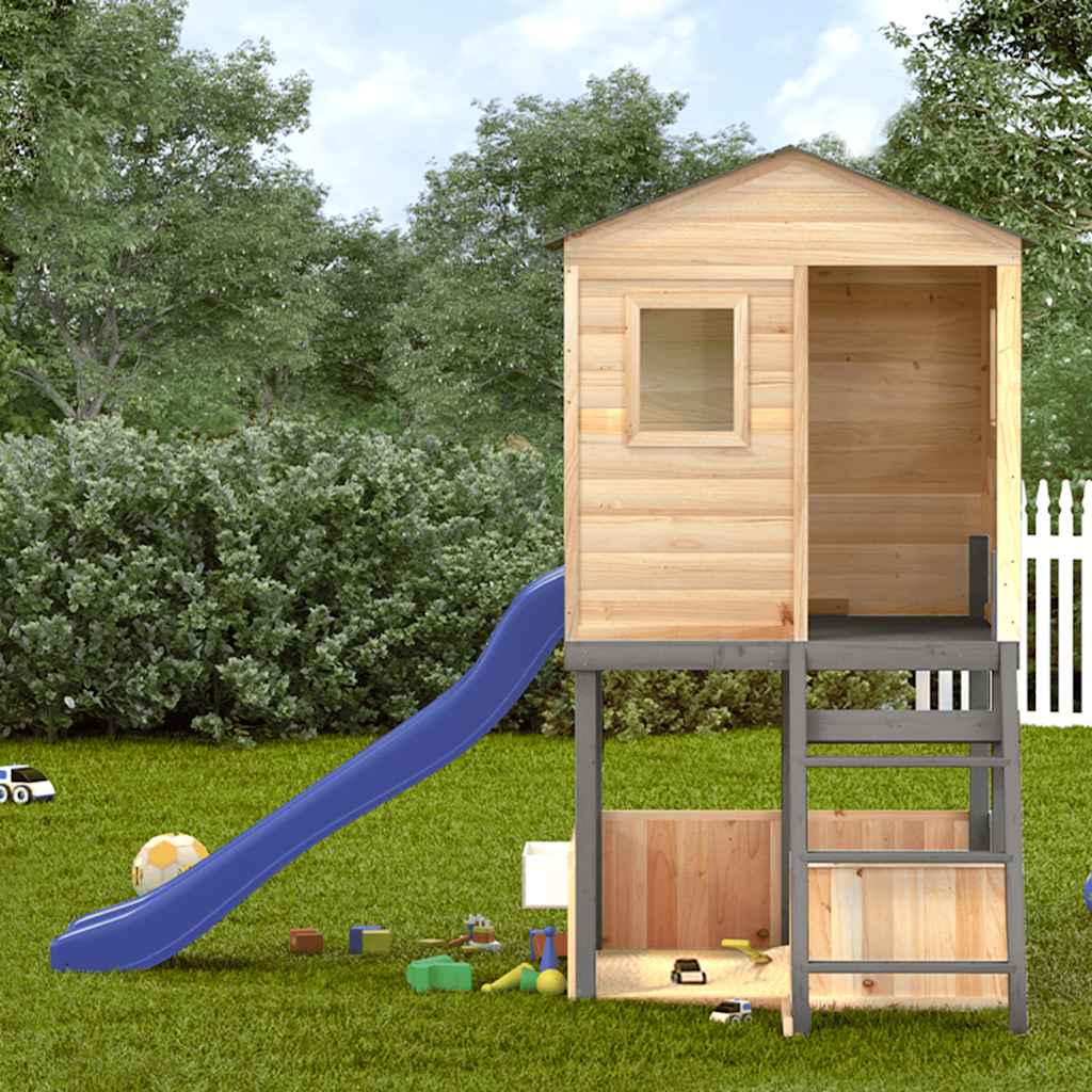 Speelset voor buiten massief sparrenhout donkergrijs is nu te koop bij PeponiXL, paradijselijk wonen!