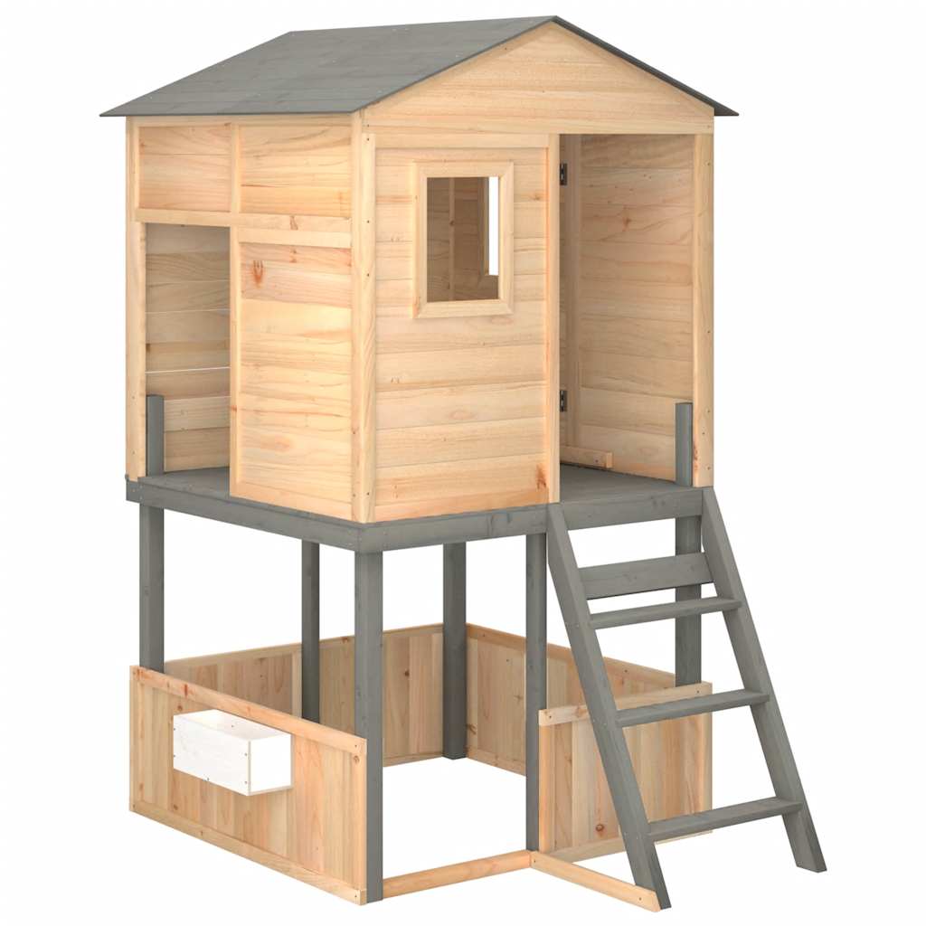 Speelset voor buiten massief sparrenhout donkergrijs is nu te koop bij PeponiXL, paradijselijk wonen!