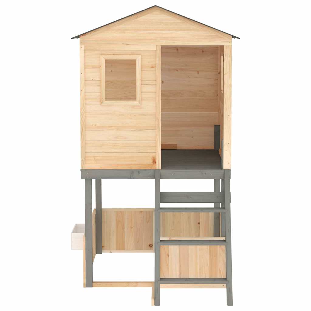 Speelset voor buiten massief sparrenhout donkergrijs is nu te koop bij PeponiXL, paradijselijk wonen!
