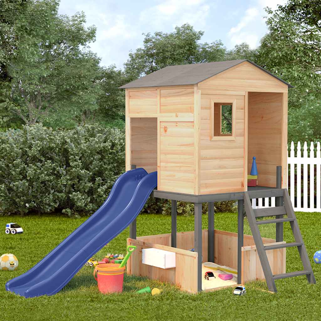 Speelset voor buiten massief sparrenhout donkergrijs is nu te koop bij PeponiXL, paradijselijk wonen!