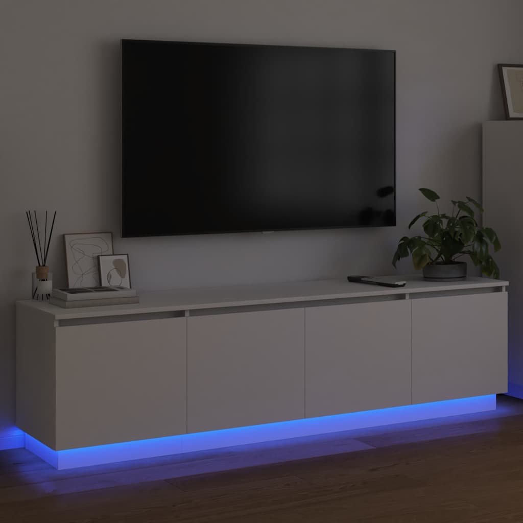 TV-kast met LED Wit 180 x 38 x 49 cm Bewerkt hout is nu te koop bij PeponiXL, paradijselijk wonen!