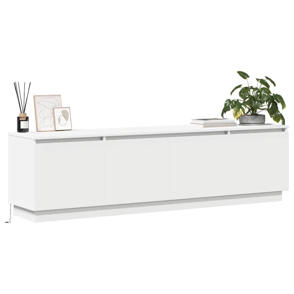 TV-kast met LED Wit 180 x 38 x 49 cm Bewerkt hout is nu te koop bij PeponiXL, paradijselijk wonen!