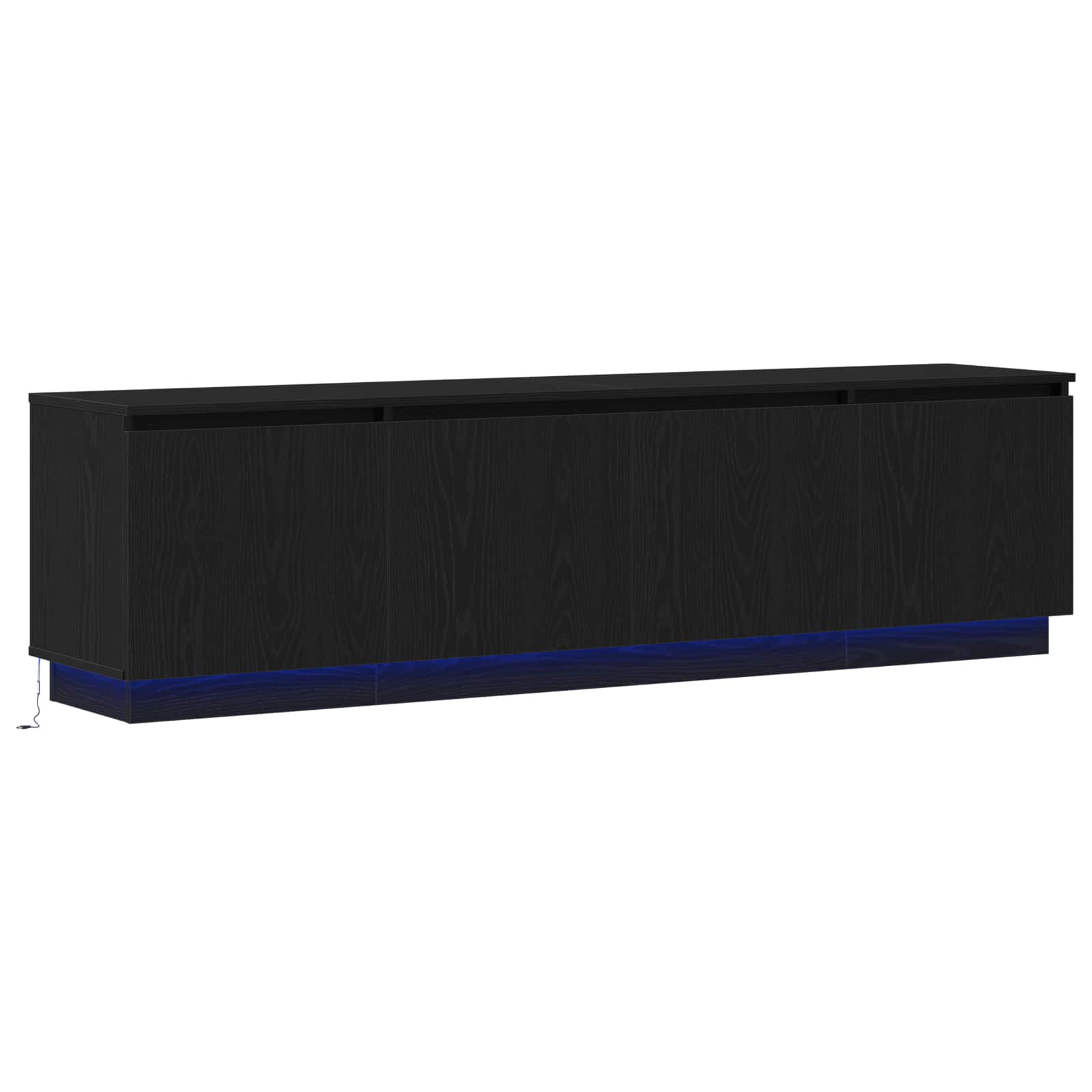TV-kast met LED Zwart Eiken 180 x 38 x 49 cm Bewerkt hout is nu te koop bij PeponiXL, paradijselijk wonen!