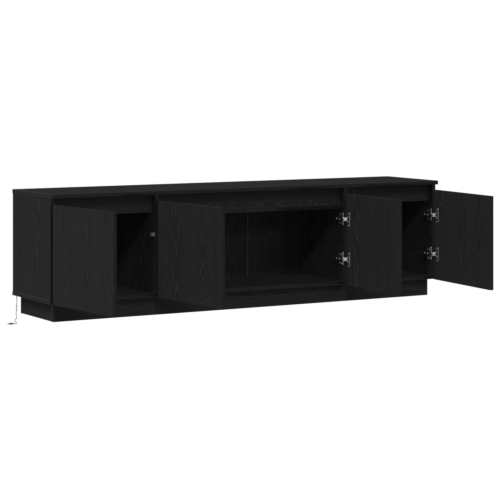 TV-kast met LED Zwart Eiken 180 x 38 x 49 cm Bewerkt hout is nu te koop bij PeponiXL, paradijselijk wonen!