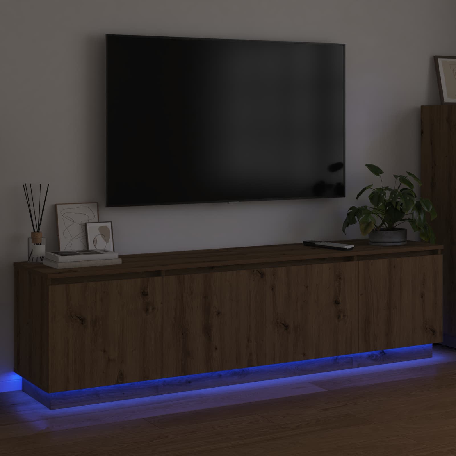 TV-kast 180 x 38 x 49 cm Artisan Eiken Bewerkt hout is nu te koop bij PeponiXL, paradijselijk wonen!