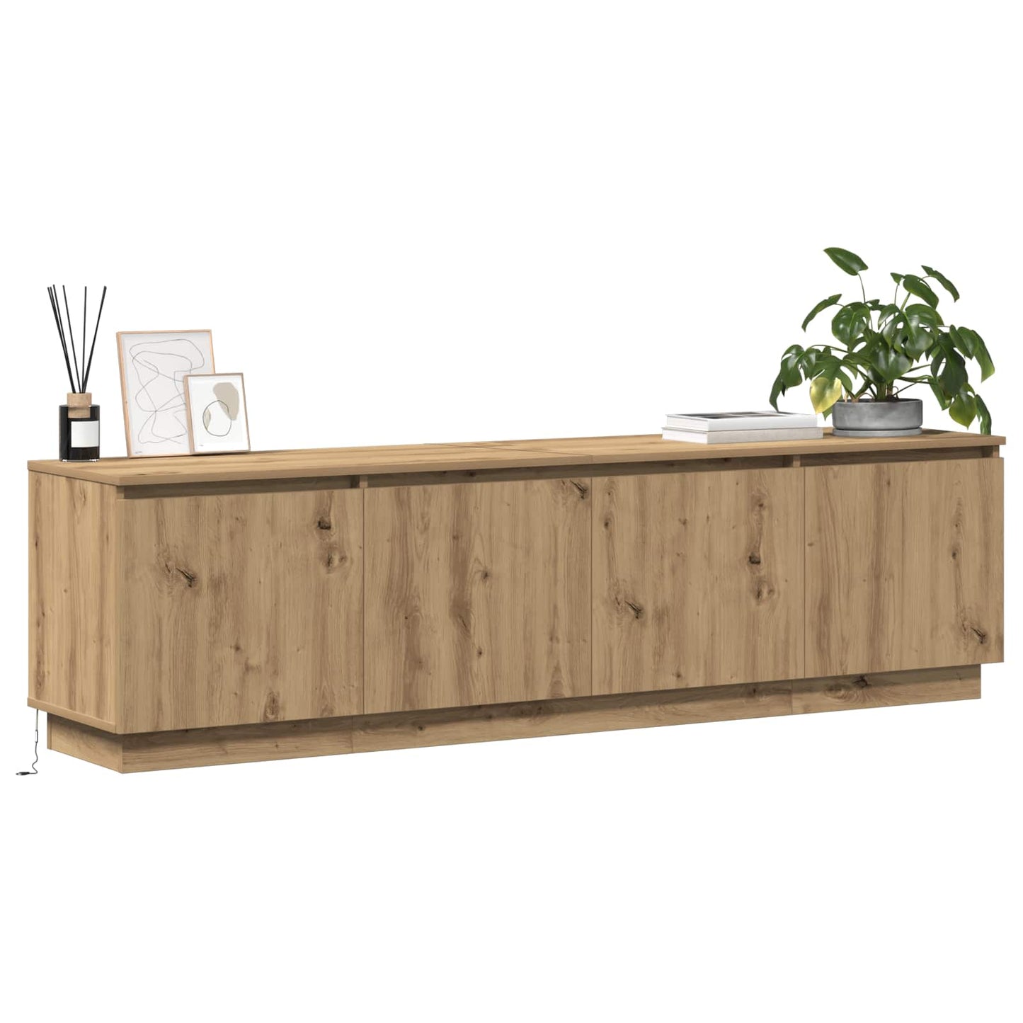 TV-kast 180 x 38 x 49 cm Artisan Eiken Bewerkt hout is nu te koop bij PeponiXL, paradijselijk wonen!