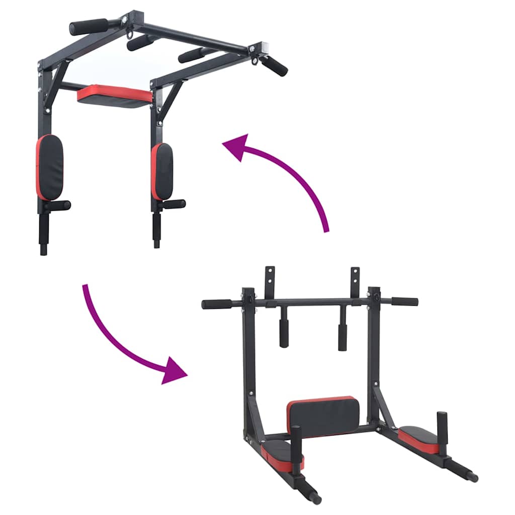 Optrekbar dipstation Zwart en Rood 89 x 59 x 70 cm is nu te koop bij PeponiXL, paradijselijk wonen!