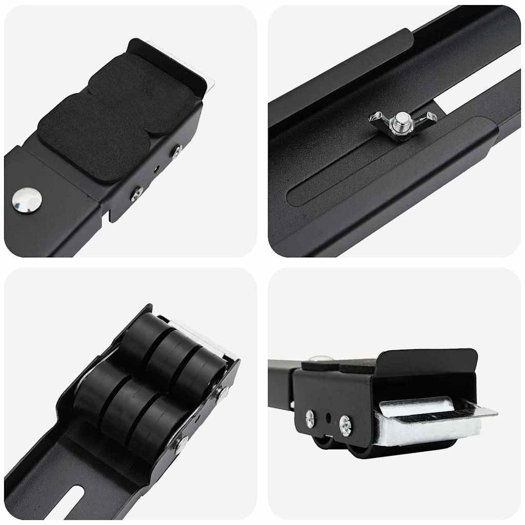 Wasmachinebasis 2 pcs Zwart 72 x 5 x 4,5 cm Roestvrij staal is nu te koop bij PeponiXL, paradijselijk wonen!