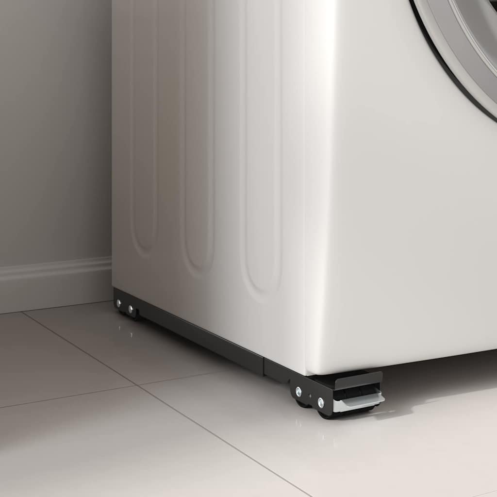 Wasmachinebasis 2 pcs Zwart 72 x 5 x 4,5 cm Roestvrij staal is nu te koop bij PeponiXL, paradijselijk wonen!