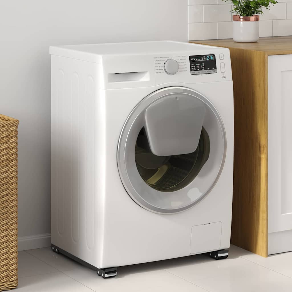 Wasmachinebasis 2 pcs Zwart 72 x 5 x 4,5 cm Roestvrij staal is nu te koop bij PeponiXL, paradijselijk wonen!