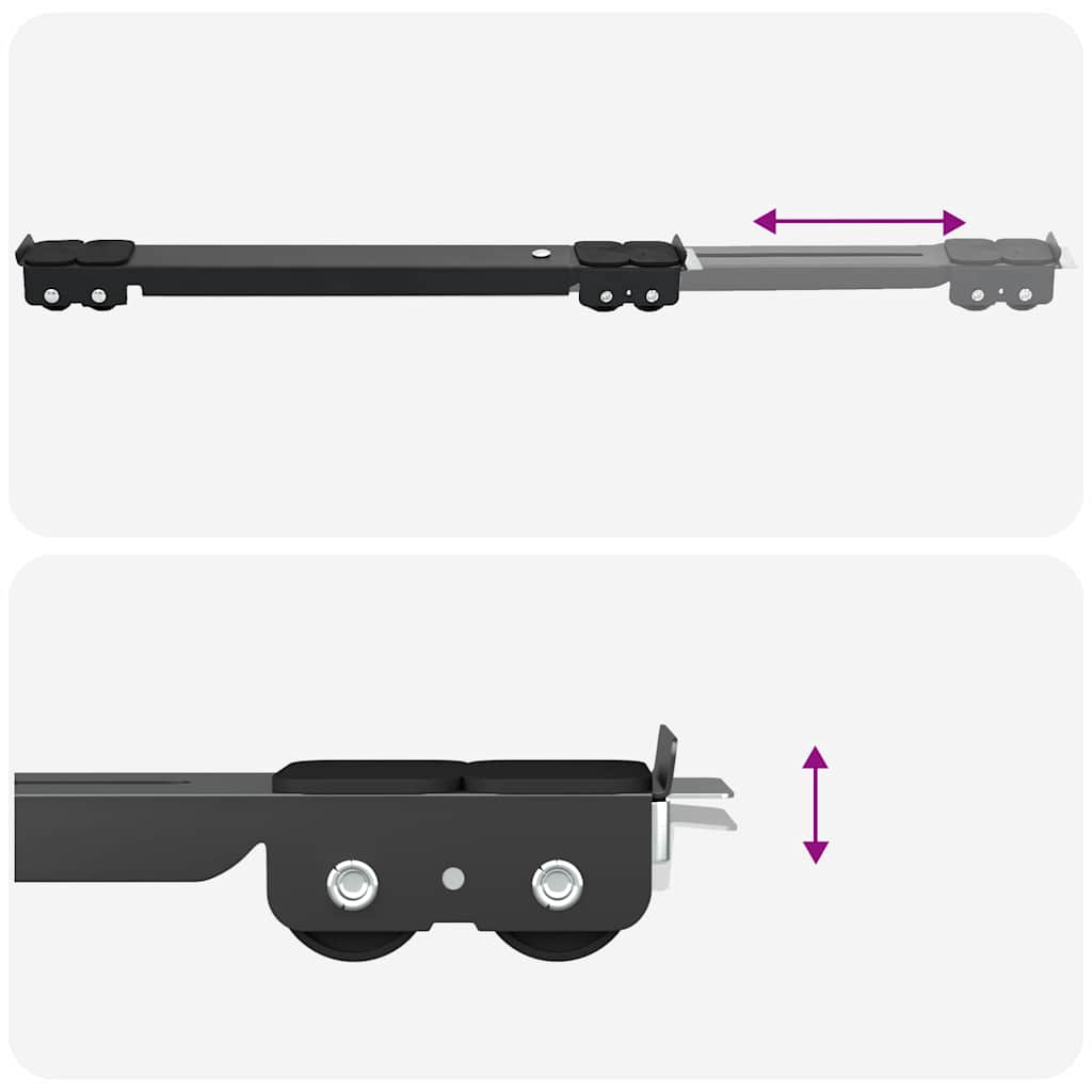 Wasmachinebasis 2 pcs Zwart 72 x 5 x 4,5 cm Roestvrij staal is nu te koop bij PeponiXL, paradijselijk wonen!