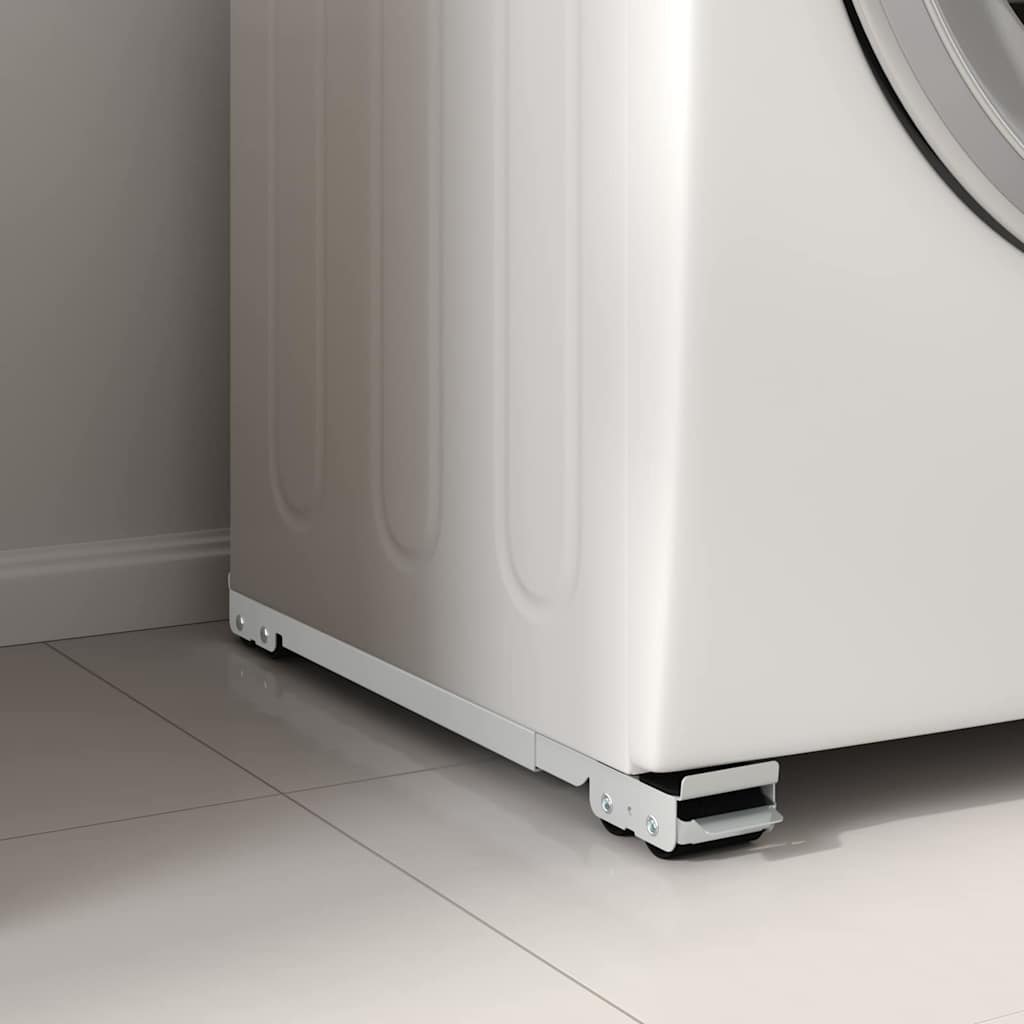 Wasmachinebasis 2 pcs Zilver 72 x 5 x 4,5 cm Roestvrij staal is nu te koop bij PeponiXL, paradijselijk wonen!