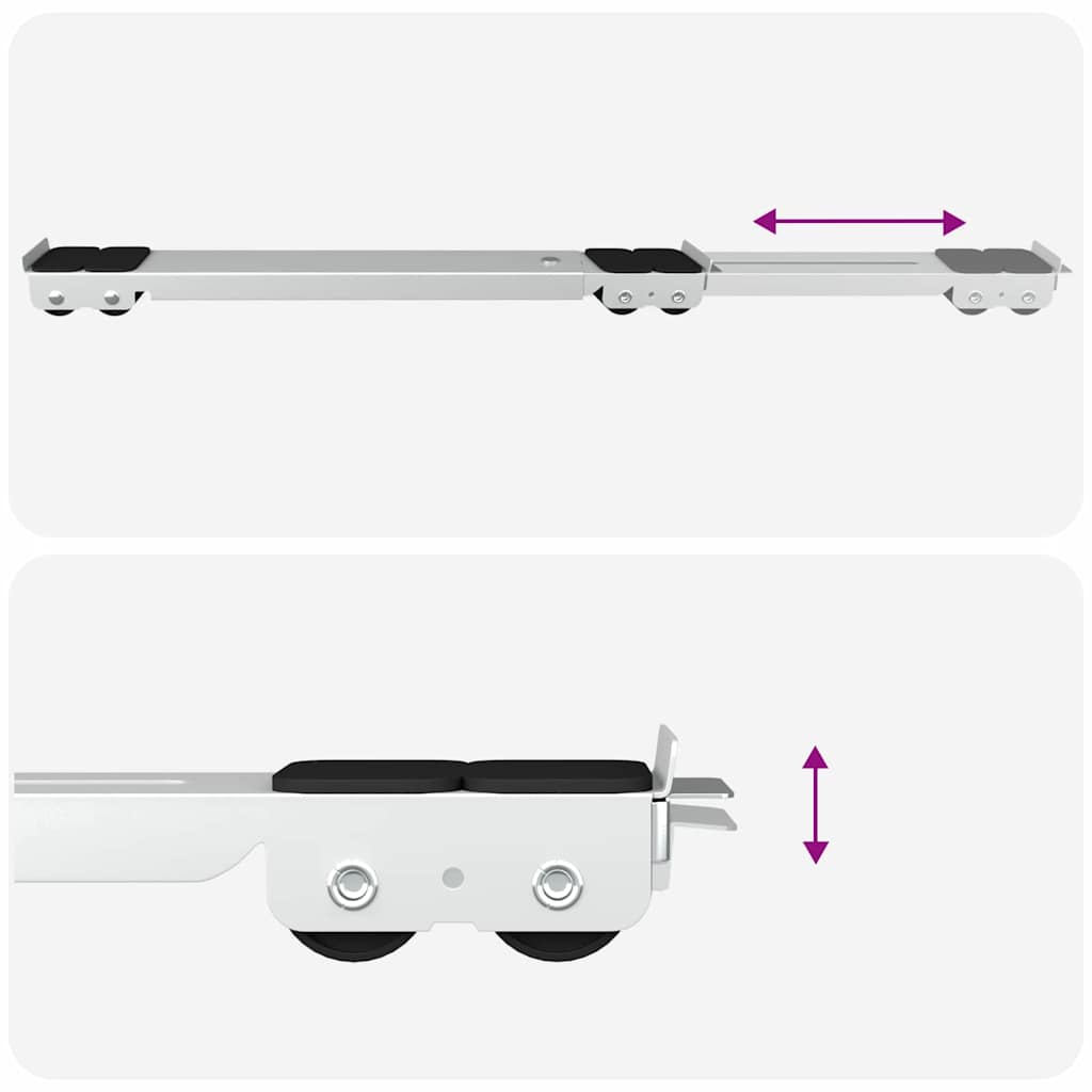 Wasmachinebasis 2 pcs Zilver 72 x 5 x 4,5 cm Roestvrij staal is nu te koop bij PeponiXL, paradijselijk wonen!