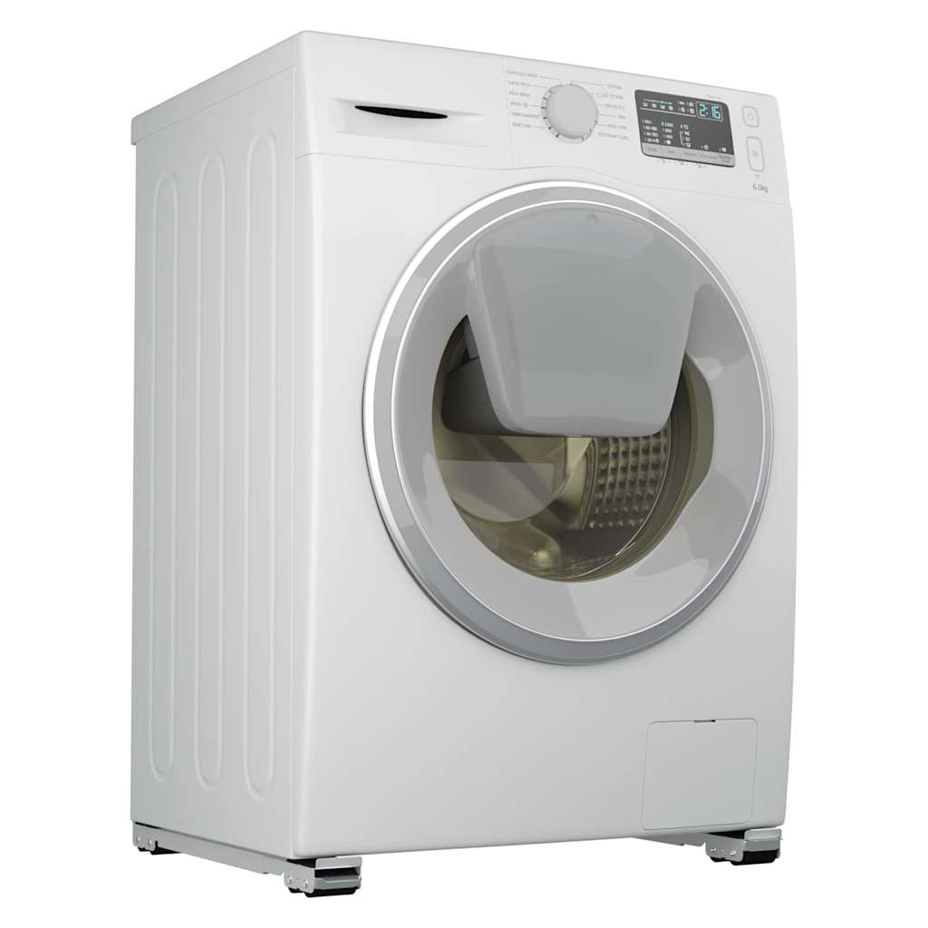 Wasmachinebasis 2 pcs Zilver 72 x 5 x 4,5 cm Roestvrij staal is nu te koop bij PeponiXL, paradijselijk wonen!