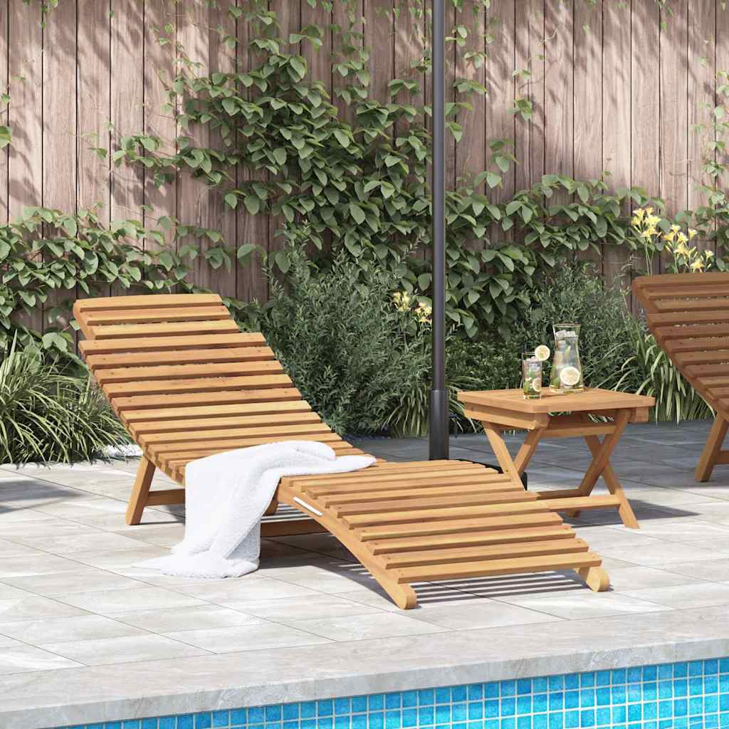Ligstoel 2 pcs Bruin 198 x 55 x 58,5 cm Massief Teakhout is nu te koop bij PeponiXL, paradijselijk wonen!