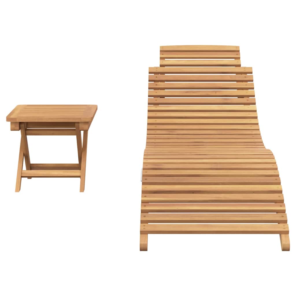 Ligstoel 2 pcs Bruin 198 x 55 x 58,5 cm Massief Teakhout is nu te koop bij PeponiXL, paradijselijk wonen!