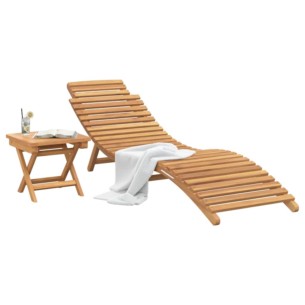Ligstoel 2 pcs Bruin 198 x 55 x 58,5 cm Massief Teakhout is nu te koop bij PeponiXL, paradijselijk wonen!