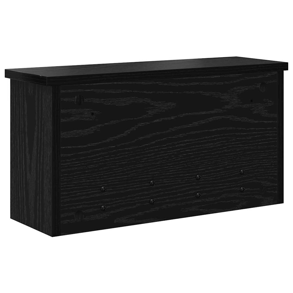 Wandgemonteerde kapstok met plank Zwart Eiken 50 x 16 x 26 cm is nu te koop bij PeponiXL, paradijselijk wonen!