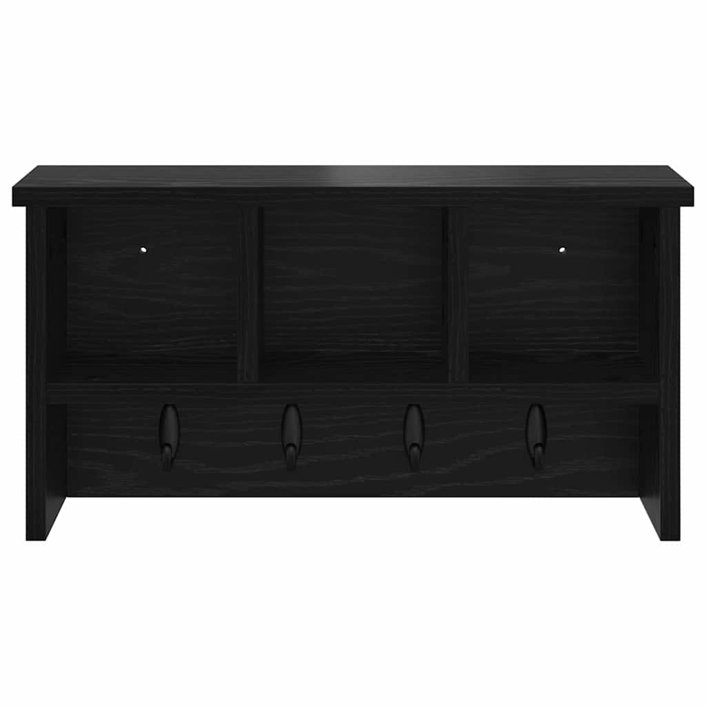 Wandgemonteerde kapstok met plank Zwart Eiken 50 x 16 x 26 cm is nu te koop bij PeponiXL, paradijselijk wonen!