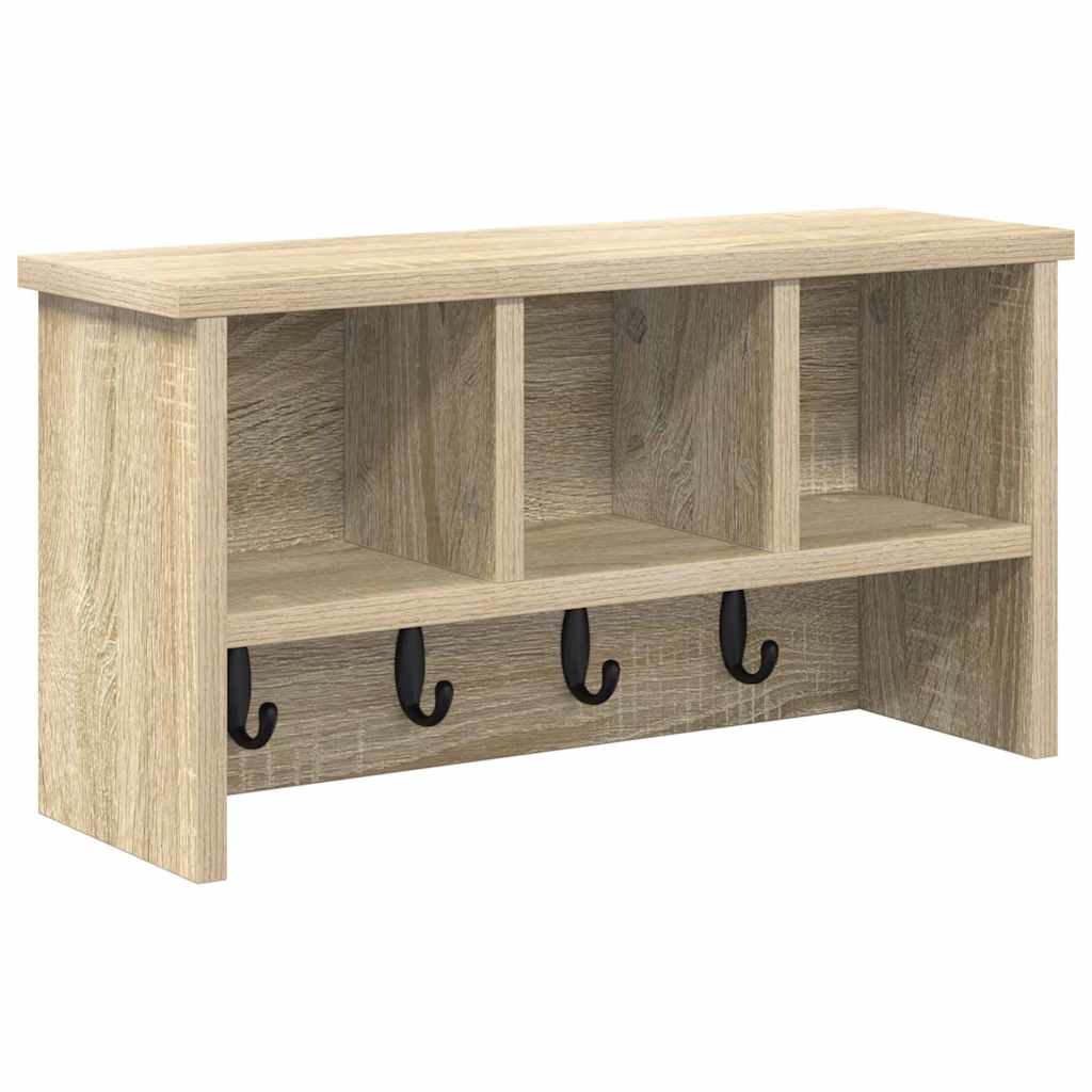 Wandgemonteerde kapstok met plank Sonoma Eiken 50 x 16 x 26 cm is nu te koop bij PeponiXL, paradijselijk wonen!