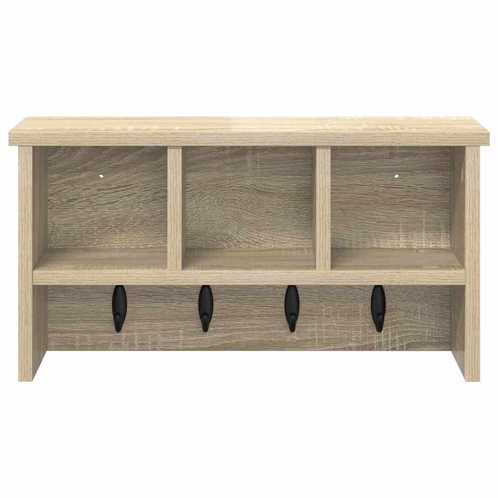 Wandgemonteerde kapstok met plank Sonoma Eiken 50 x 16 x 26 cm is nu te koop bij PeponiXL, paradijselijk wonen!