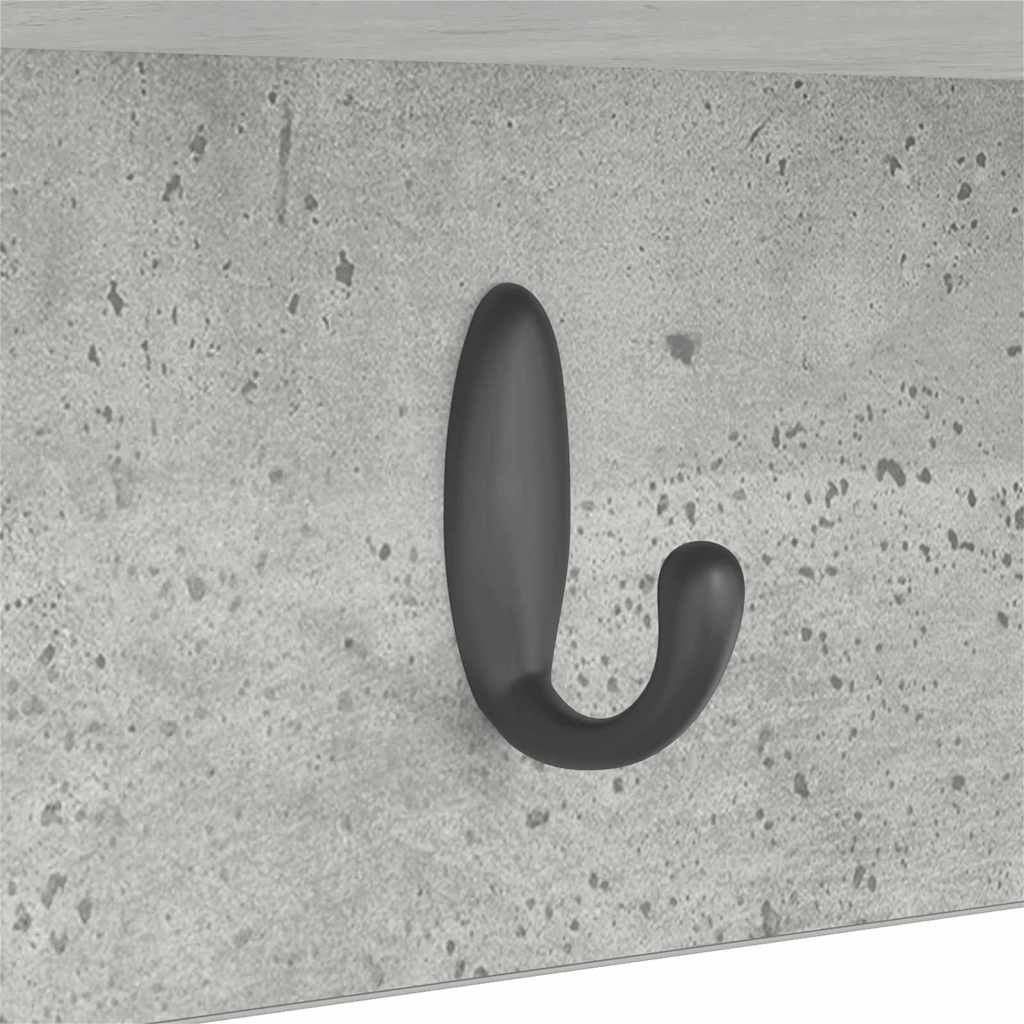 Wandgemonteerde kapstok met plank Beton Grijs 50 x 16 x 26 cm is nu te koop bij PeponiXL, paradijselijk wonen!