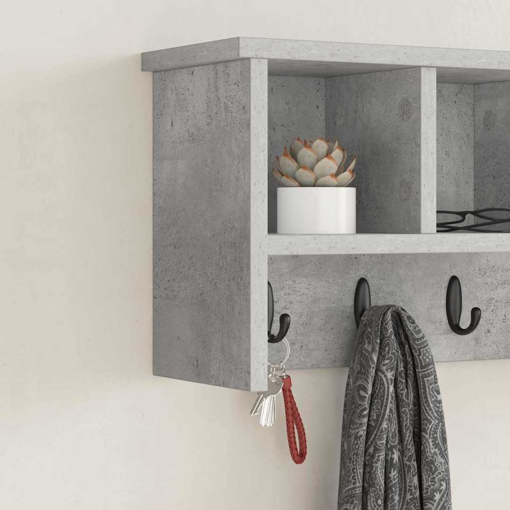 Wandgemonteerde kapstok met plank Beton Grijs 50 x 16 x 26 cm is nu te koop bij PeponiXL, paradijselijk wonen!