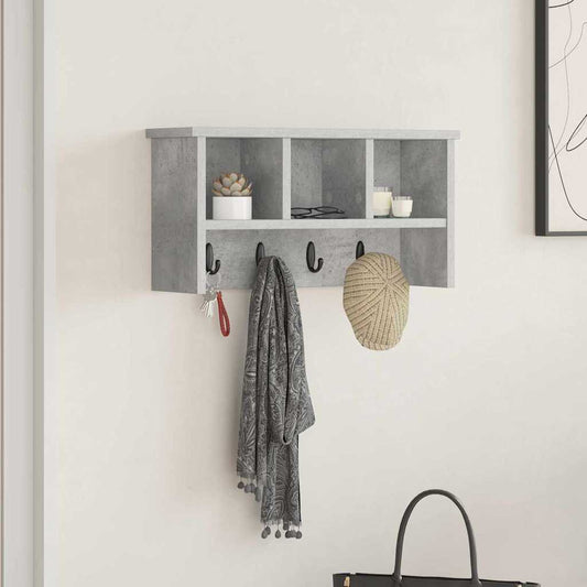 Wandgemonteerde kapstok met plank Beton Grijs 50 x 16 x 26 cm is nu te koop bij PeponiXL, paradijselijk wonen!