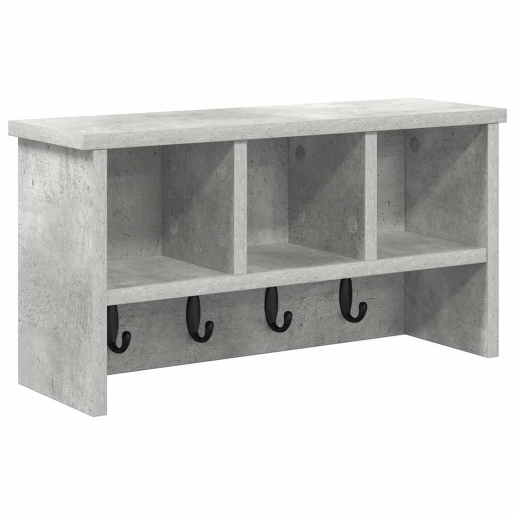 Wandgemonteerde kapstok met plank Beton Grijs 50 x 16 x 26 cm is nu te koop bij PeponiXL, paradijselijk wonen!