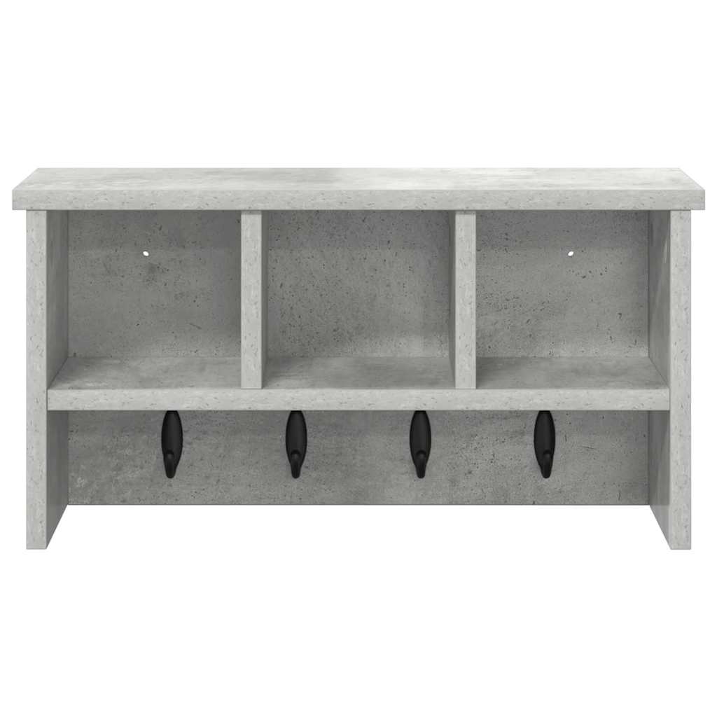 Wandgemonteerde kapstok met plank Beton Grijs 50 x 16 x 26 cm is nu te koop bij PeponiXL, paradijselijk wonen!